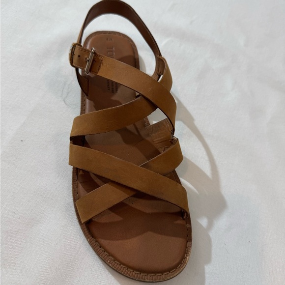Tom’s Tan Strappy Sandals 9 wide summer sandals - Picture 11 of 15